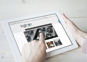 Website Logitron em Tablet